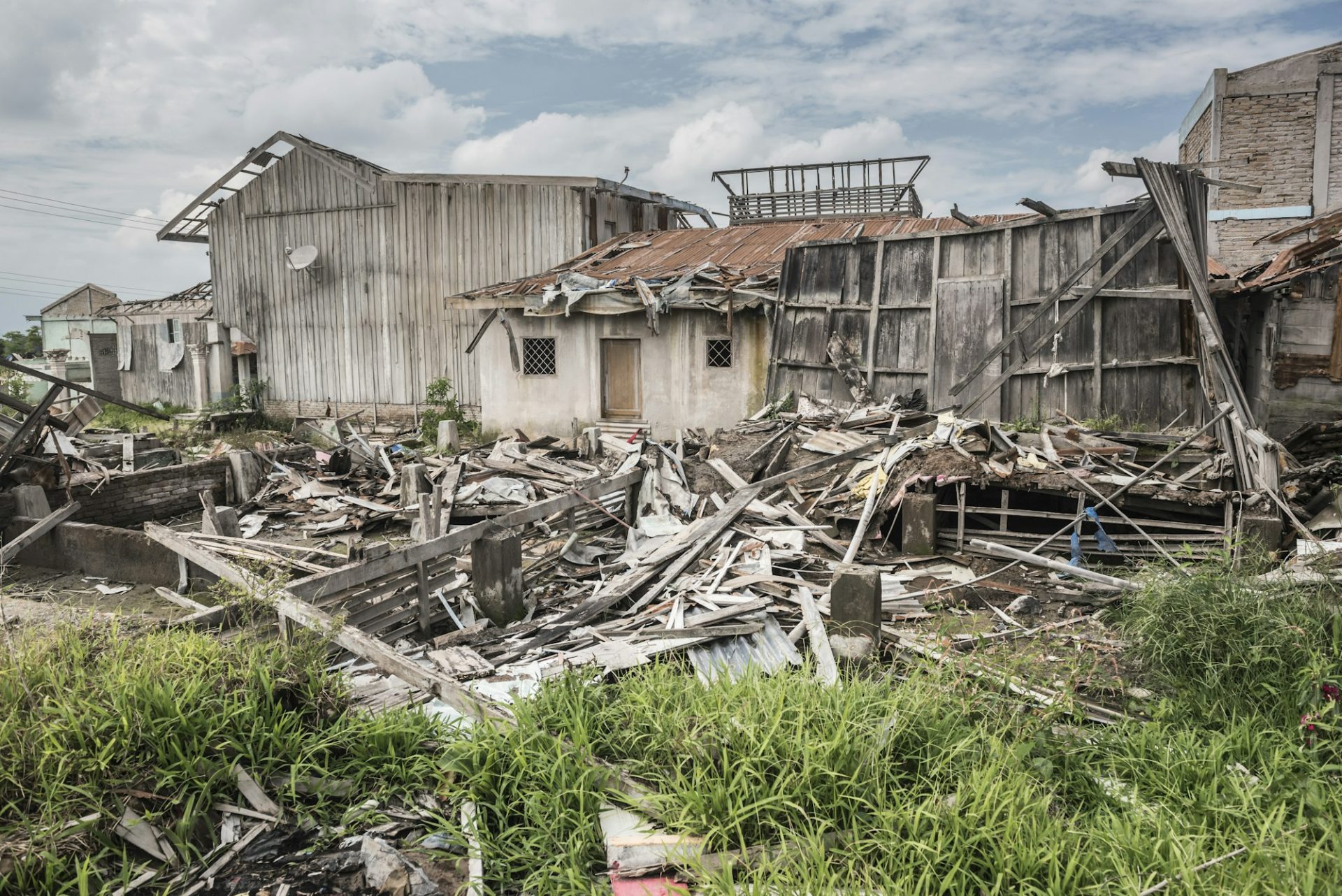 Ruins of Guru Kinayan Village, destroyed by the eruption of Sinabung Volcano, Berastagi (Brastagi),